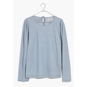 Madewell Women’s Denim Puff-Sleeve Swing Shirt size M